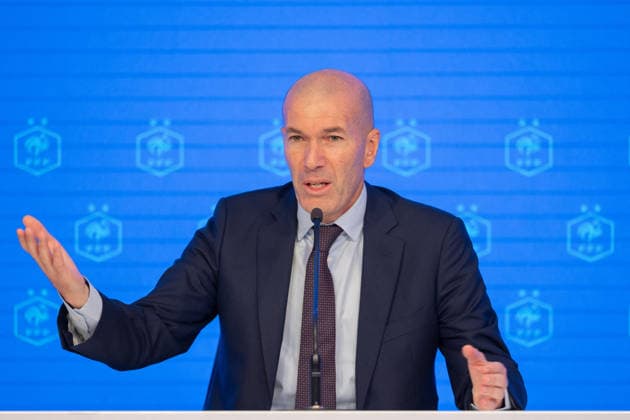 press conference, PK, Pressekonferenz to present Zinedine Zidane as the new coach of France Football national team, Nationalteam - Paris AJ Former French international football player Zinedine Zidane during a press conference to present him as the new head coach of France national football team at the French Football Federation headquarters (FFF) in Paris, France on July 28, 2026. The former France playmaker, who won the 1998 World Cup and the 2000 European Championship, EM, Europameisterschaft as a player, has been appointed head coach of the French national team, succeeding Didier Deschamps, the French Football Federation (FFF) announced. Zidane takes over from his former teammate Deschamps, who had been in charge since 2012; Deschamps tenure ended with a fourth-place finish at the 2026 World Cup, following a title win in 2018 and a final appearance in 2022. Photo by Alexis Jumeau ABACAPRESS.COM Paris France  Copyright: xJumeauxAlexis ABACAx