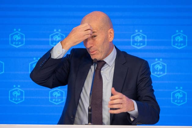 press conference, PK, Pressekonferenz to present Zinedine Zidane as the new coach of France Football national team, Nationalteam - Paris AJ Former French international football player Zinedine Zidane during a press conference to present him as the new head coach of France national football team at the French Football Federation headquarters (FFF) in Paris, France on July 28, 2026. The former France playmaker, who won the 1998 World Cup and the 2000 European Championship, EM, Europameisterschaft as a player, has been appointed head coach of the French national team, succeeding Didier Deschamps, the French Football Federation (FFF) announced. Zidane takes over from his former teammate Deschamps, who had been in charge since 2012; Deschamps tenure ended with a fourth-place finish at the 2026 World Cup, following a title win in 2018 and a final appearance in 2022. Photo by Alexis Jumeau ABACAPRESS.COM Paris France  Copyright: xJumeauxAlexis ABACAx