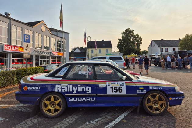RECORD DATE NOT STATED 156 Will Nicholls (GBR), Nick Broom (GBR), SUBARU Legacy im Rallyezentrum in Daun GER, Motorsport, Rallye, Eifel-Rallye-Festival 2026l, Daun, Rheinland-Pfalz, Eifel, Deutschland, 25.07.2026 GER, Motorsport, Rallye, Eifel-Rallye-Festival 2026l, Daun, Rheinland-Pfalz, Eifel, Deutschland, 25.07.2026 Daun *** 156 Will Nicholls GBR, Nick Broom GBR, SUBARU Legacy at the Rally Center in Daun, GER, Motorsports, Rally, Eifel Rally Festival 2026, Daun, Rhineland-Palatinate, Eifel, Germany, July 25, 2026 GER, Motorsports, Rally, Eifel Rally Festival 2026l, Daun, Rhineland-Palatinate, Eifel, Germany, July 25, 2026, Daun Copyright: xEibner-Pressefoto JuergenxAugstx EP_JAT