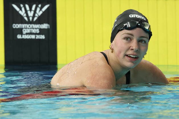 July 27, 2026, Glasgow, Scotland, Great Britain: Savannah-Eve MARTIN of New Zealand reacts to her third place in the Women s 50m Backstroke Semi Final 2 of the Commonwealth Games Glasgow 2026 at the Tollcross International Swimming Centre in Glasgow, Scotland. Glasgow Great Britain - ZUMAc179 20260727_zep_c179_401 Copyright: xMickaelxChavetx