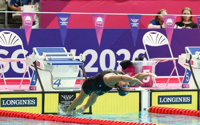 July 27, 2026, Glasgow, Scotland, Great Britain: KYLIE MASSE of Canada in the Women s 50m Backstroke Semi Final of the Commonwealth Games Glasgow 2026 at the Tollcross International Swimming Centre in Glasgow, Scotland. Glasgow Great Britain - ZUMAc179 20260727_zep_c179_408 Copyright: xMickaelxChavetx
