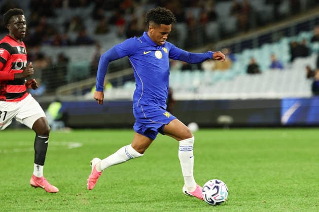 Estv‹o of Chelsea dribbles the ball during the match between Chelsea F.C. and Western Sydney Wanderers, Sydney Super Cup friendly at Accor Stadium, Sydney on 28 July 2026. Copyright: xPeterxDovganx 45290184
