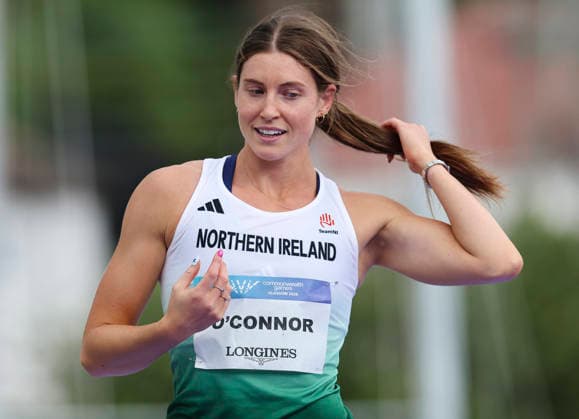 2026 Commonwealth Games, EDF Scotstoun Stadium, Glasgow, Scotland 28 7 2026 Modern Heptathlon High Jump Katherine O Connor of Team Northern Ireland celebrates after the event Katherine O Connor celebrates after the event 28 7 2026  Copyright: xx KateOconnor022