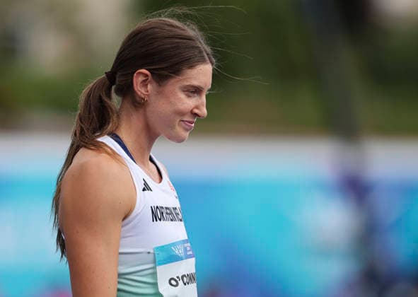 2026 Commonwealth Games, EDF Scotstoun Stadium, Glasgow, Scotland 28 7 2026 Modern Heptathlon High Jump Katherine O Connor of Team Northern Ireland celebrates after the event Katherine O Connor celebrates after the event 28 7 2026  Copyright: xx KateOconnor023