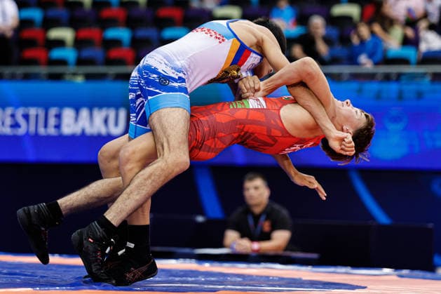 U17, U 17 Wrestling World Championships 51kg GR - Gevorg Harutyunyan (ARM) df. Sandor Daniel Kurdi (HUN) *** U17 Wrestling World Championships, 51 kg Greco-Roman: Gevorg Harutyunyan (ARM) defeated Sandor Daniel Kurdi (HUN) Copyright: xKostadinxAndonovx UWW-U17-WC-BAKU-2026
