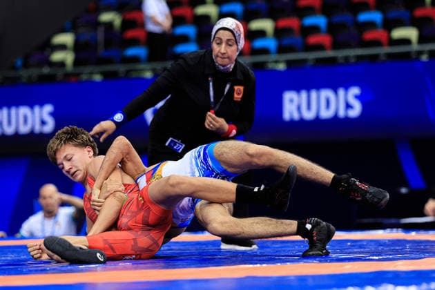 U17, U 17 Wrestling World Championships 51kg GR - Gevorg Harutyunyan (ARM) df. Sandor Daniel Kurdi (HUN) *** U17 Wrestling World Championships, 51 kg Greco-Roman: Gevorg Harutyunyan (ARM) defeated Sandor Daniel Kurdi (HUN) Copyright: xKostadinxAndonovx UWW-U17-WC-BAKU-2026