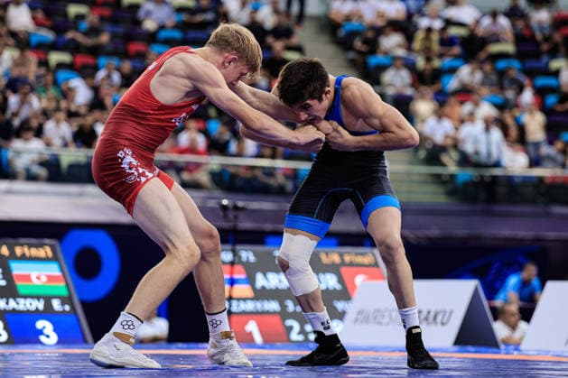 U17, U 17 Wrestling World Championships 60kg GR - Elmir Charkazov (AZE) df. Raman Sharkou (BLR) *** U17 Wrestling World Championships, 60 kg Greco-Roman: Elmir Charkazov (AZE) def. Raman Sharkou (BLR) Copyright: xKostadinxAndonovx UWW-U17-WC-BAKU-2026