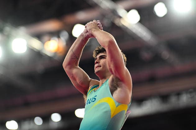 COM26 ARTISTIC GYMNASTICS, James Hardy of Australia competes in the Artistic Gymnastics Men™s Vault Final during the Glasgow 2026 Commonwealth Games at the Glasgow International Arena in Glasgow, Scotland, Tuesday, July 28, 2026. ( NO ARCHIVING, EDITORIAL USE ONLY Glasgow Scotland United Kingdom  Copyright: xLUKASxCOCHx 20260728120818060318