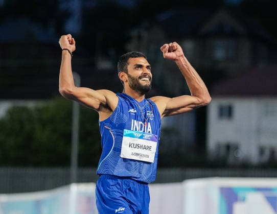 July 27, 2026, Glasgow, Scotland, United Kingdom: Glasgow, Scotland, United Kingdom. Sarvesh Kushare (India) celebrates after winning silver in the menÃ¢â‚¬â ¢s high jump during the Commonwealth Games 2026 at Scotstoun Stadium. Commonwealth Games Glasgow 2026  - ZUMAk197 20260727_zsp_k197_003 Copyright: xRanjithxKumarx