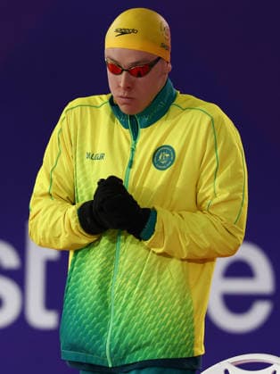 July 27, 2026, Glasgow, Scotland, Great Britain: SAM SHORT of Australia arrives with his gloves on for the Swimming Men s 800m Freestyle Final of the Commonwealth Games Glasgow 2026 at the Tollcross International Swimming Centre in Glasgow, Scotland. Commowealth Games 2026: Swimming  - ZUMAc179 20260727_zep_c179_457 Copyright: xMickaelxChavetx