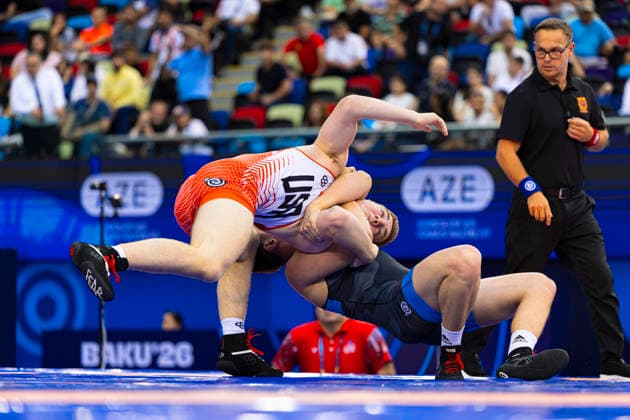 U17, U 17 Wrestling World Championships 92kg GR - Hlib Yevsieiev (UKR) df. William Joseph Etu (USA) *** U17 Wrestling World Championships, 92 kg Greco-Roman: Hlib Yevsieiev (UKR) defeated William Joseph Etu (USA) by fall