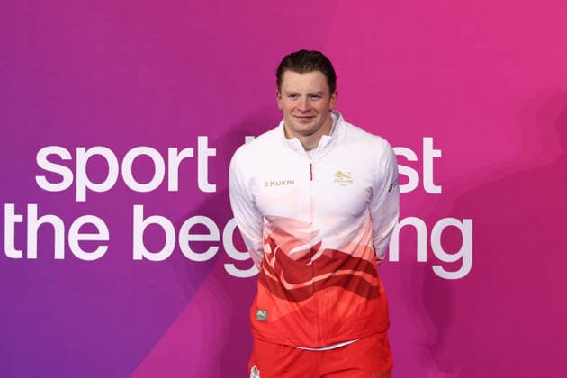 July 27, 2026, Glasgow, Scotland, Great Britain: ADAM RAMSAY-PEATY of England poses with the bronze medal during the Swimming Men s 50m Breaststroke Medal Ceremony of the Commonwealth Games Glasgow 2026 at the Tollcross International Swimming Centre in Glasgow, Scotland. Commowealth Games 2026: Swimming  - ZUMAc179 20260727_zep_c179_508 Copyright: xMickaelxChavetx