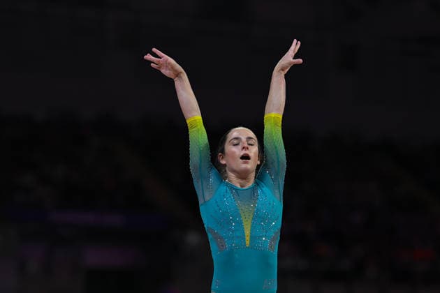 COM26 ARTISTIC GYMNASTICS, Kate McDonald of Australia competes in the Artistic Gymnastics Women™s Balance Bean Final during the Glasgow 2026 Commonwealth Games at the Glasgow International Arena in Glasgow, Scotland, Tuesday, July 28, 2026. ( NO ARCHIVING, EDITORIAL USE ONLY Glasgow Scotland United Kingdom  Copyright: xLUKASxCOCHx 20260728159226012633