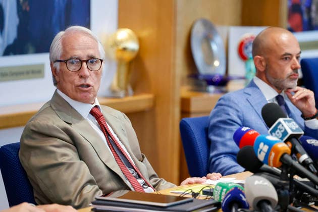 July 28, 2026, Roma, ITALIA: FIGC President Giovanni Malago during a press conference, PK, Pressekonferenz following the FIGC Federal Council meeting in Rome, Italy, 28 July 2026.ANSA FABIO FRUSTACI. ++ Malago Addio Mancini Nel 2023? Importante Si Sia Scusato, Vedrete Domani.. ++  - ZUMAa110 20260728_zaf_a110_008 Copyright: xFabioxFrustacix