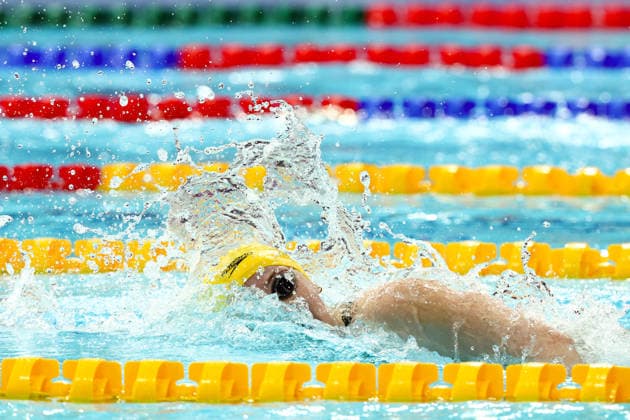 July 27, 2026, Glasgow, Scotland, Great Britain: MOLLIE O CALLAGHAN of Australia takes the last relay in the Swimming Women s 4x200m Freestyle Relay Final of the Commonwealth Games Glasgow 2026 at the Tollcross International Swimming Centre in Glasgow, Scotland. Glasgow Great Britain - ZUMAc179 20260727_zep_c179_562 Copyright: xMickaelxChavetx