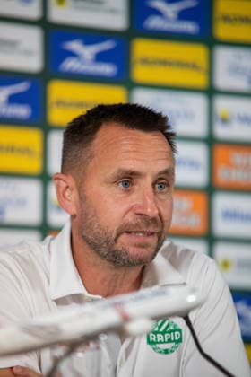 SOCCER - UEFA ECL, Rapid vs Santa Coloma VIENNA,AUSTRIA,28.JUL.26 - SOCCER - UEFA Conference League, qualification, SK Rapid Wien vs FC Santa Coloma, preview, press conference, PK, Pressekonferenz Rapid. Image shows CEO Steffen Hofmann (Rapid).  GEPAxpictures xGabrielxLopez