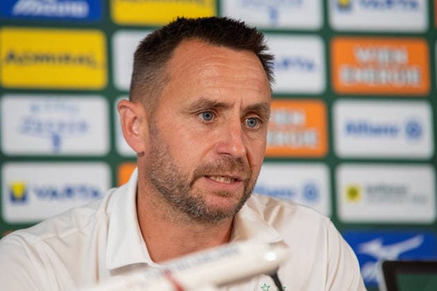 SOCCER - UEFA ECL, Rapid vs Santa Coloma VIENNA,AUSTRIA,28.JUL.26 - SOCCER - UEFA Conference League, qualification, SK Rapid Wien vs FC Santa Coloma, preview, press conference, PK, Pressekonferenz Rapid. Image shows CEO Steffen Hofmann (Rapid).  GEPAxpictures xGabrielxLopez