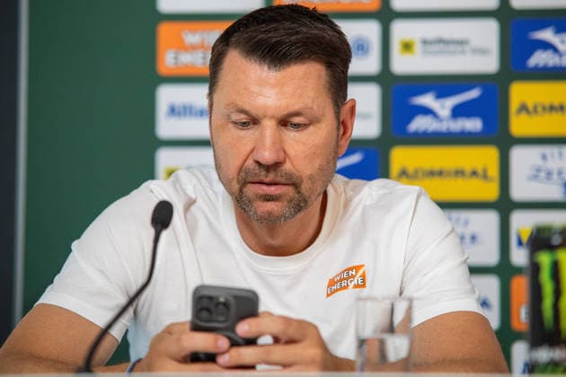 SOCCER - UEFA ECL, Rapid vs Santa Coloma VIENNA,AUSTRIA,28.JUL.26 - SOCCER - UEFA Conference League, qualification, SK Rapid Wien vs FC Santa Coloma, preview, press conference, PK, Pressekonferenz Rapid. Image shows sporting director Markus Katzer (Rapid).  GEPAxpictures xGabrielxLopez