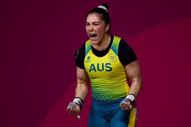 COM26 WEIGHTLIFTING, Kiana Rose Elliott of Australia competes in the Women™s 63kg Weightlifting during the Glasgow 2026 Commonwealth Games at the SEC Armadillo in Glasgow, Scotland, Thursday, July 23, 2026. ( NO ARCHIVING, EDITORIAL USE ONLY Glasgow Scotland United Kingdom  Copyright: xDEANxLEWINSx 20260729188808351915