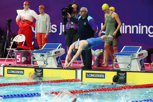 July 27, 2026, Glasgow, Scotland, Great Britain: CAITLIN DEANS of Team New Zealand in the Swimming Women s 4x200m Freestyle Relay Final of the Commonwealth Games Glasgow 2026 at the Tollcross International Swimming Centre in Glasgow, Scotland. Commowealth Games 2026: Swimming  - ZUMAc179 20260727_zep_c179_590 Copyright: xMickaelxChavetx