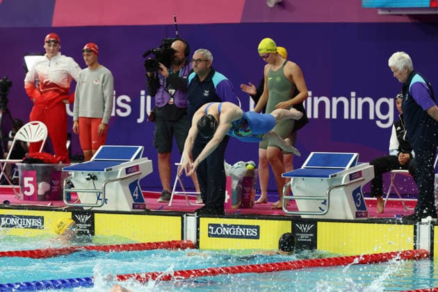 July 27, 2026, Glasgow, Scotland, Great Britain: CAITLIN DEANS of Team New Zealand in the Swimming Women s 4x200m Freestyle Relay Final of the Commonwealth Games Glasgow 2026 at the Tollcross International Swimming Centre in Glasgow, Scotland. Commowealth Games 2026: Swimming  - ZUMAc179 20260727_zep_c179_591 Copyright: xMickaelxChavetx