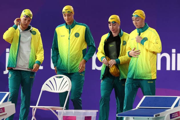 July 27, 2026, Glasgow, Scotland, Great Britain: LANI PALLISTER, HANNAH CASEY, INEZ MILLER and MOLLIE O CALLAGHAN of Team Australia in the Swimming Women s 4x200m Freestyle Relay Final of the Commonwealth Games Glasgow 2026 at the Tollcross International Swimming Centre in Glasgow, Scotland. Commowealth Games 2026: Swimming  - ZUMAc179 20260727_zep_c179_600 Copyright: xMickaelxChavetx