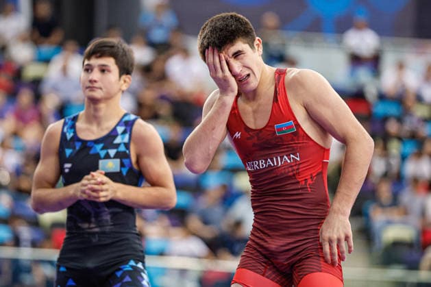 U17, U 17 Wrestling World Championships 60kg GR - Elmir Charkazov (AZE) df. Nurali Askar (KAZ) *** U17 Wrestling World Championships, 60 kg Greco-Roman: Elmir Charkazov (AZE) def. Nurali Askar (KAZ) Copyright: xKostadinxAndonovx UWW-U17-WC-BAKU-2026
