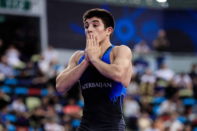 U17, U 17 Wrestling World Championships 60kg GR - Elmir Charkazov (AZE) *** U17 Wrestling World Championships, 60 kg Greco-Roman: Elmir Charkazov (AZE) Copyright: xKostadinxAndonovx UWW-U17-WC-BAKU-2026