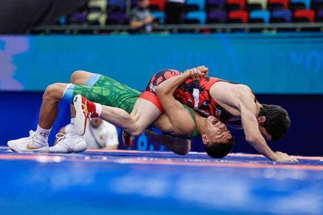 U17, U 17 Wrestling World Championships 60kg GR - Giorgi Chachua (GEO) df. Milan Budai (HUN) *** U17 Wrestling World Championships, 60 kg Greco-Roman: Giorgi Chachua (GEO) def. Milan Budai (HUN) Copyright: xKostadinxAndonovx UWW-U17-WC-BAKU-2026