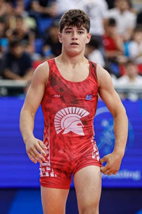U17, U 17 Wrestling World Championships 60kg GR - Pavlos Tsentidis (GRE) *** U17 Wrestling World Championships, 60 kg, Greco-Roman: Pavlos Tsentidis (GRE) Copyright: xKostadinxAndonovx UWW-U17-WC-BAKU-2026