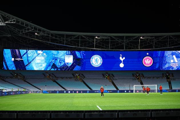 RECORD DATE NOT STATED 28th July 2026, Accor Stadium, Sydney, New South Wales, Australia; Friendly Football, Chelsea versus Western Sydney Wanderers; players inspect the pitch before kick off KevinxManning