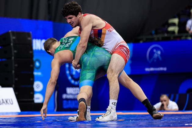 U17, U 17 Wrestling World Championships 71kg GR - Janes Nazaryan (ARM) df. Ervin Czuczor (HUN) *** U17 Wrestling World Championships, 71 kg, Greco-Roman: Janes Nazaryan (ARM) defeated Ervin Czuczor (HUN) Copyright: xKostadinxAndonovx UWW-U17-WC-BAKU-2026