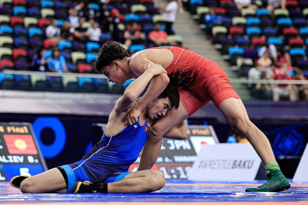U17, U 17 Wrestling World Championships 71kg GR - Kristiyan Georgiev Krastev (BUL) df. Baiel Bakytbekovich Nuraliev (KGZ) *** U17 Wrestling World Championships, 71 kg, Greco-Roman: Kristiyan Georgiev Krastev (BUL) def. Baiel Bakytbekovich Nuraliev (KGZ) Copyright: xKostadinxAndonovx UWW-U17-WC-BAKU-2026