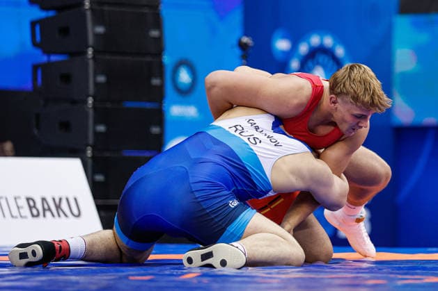 U17, U 17 Wrestling World Championships 92kg GR - Sascha Schwab (GER) df. Aslan Kardanov (RUS) *** U17 Wrestling World Championships, 92 kg, Greco-Roman: Sascha Schwab (GER) def. Aslan Kardanov (RUS) Copyright: xKostadinxAndonovx UWW-U17-WC-BAKU-2026