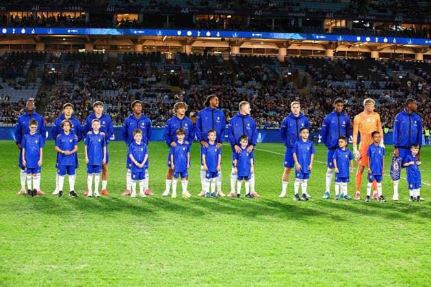 RECORD DATE NOT STATED 28th July 2026, Accor Stadium, Sydney, New South Wales, Australia; Friendly Football, Chelsea versus Western Sydney Wanderers; Chelsea FC line up before kick off KevinxManning