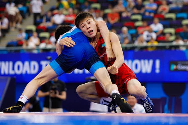 U17, U 17 Wrestling World Championships 48kg GR - Soltan Iusupov (RUS) df. Ali Almas (KAZ) *** U17 Wrestling World Championships, 48 kg Greco-Roman: Soltan Iusupov (RUS) defeated Ali Almas (KAZ) Copyright: xKostadinxAndonovx UWW-U17-WC-BAKU-2026