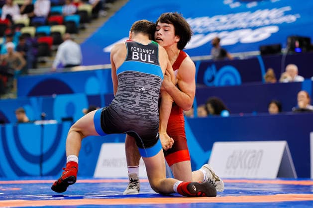 U17, U 17 Wrestling World Championships 55kg GR - Edem Paiziev (RUS) df. Danimir Yordanov Yordanov (BUL) *** U17 Wrestling World Championships, 55 kg Greco-Roman: Edem Paiziev (RUS) defeated Danimir Yordanov (BUL) Copyright: xKostadinxAndonovx UWW-U17-WC-BAKU-2026