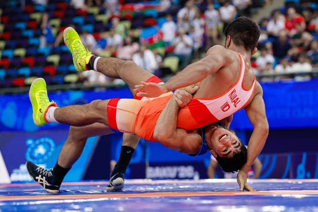 U17, U 17 Wrestling World Championships 65kg GR - Orkhan Habibli (AZE) df. Kunal Dagar (IND) *** U17 Wrestling World Championships, 65 kg Greco-Roman: Orkhan Habibli (AZE) def. Kunal Dagar (IND) Copyright: xKostadinxAndonovx UWW-U17-WC-BAKU-2026