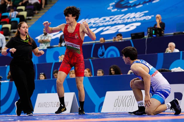 U17, U 17 Wrestling World Championships 65kg GR - Imre Juhasz (HUN) df. Vazgen Mnatsakanyan (ARM) *** U17 Wrestling World Championships, 65 kg Greco-Roman: Imre Juhasz (HUN) def. Vazgen Mnatsakanyan (ARM) Copyright: xKostadinxAndonovx UWW-U17-WC-BAKU-2026