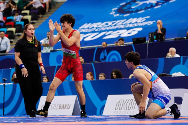 U17, U 17 Wrestling World Championships 65kg GR - Imre Juhasz (HUN) df. Vazgen Mnatsakanyan (ARM) *** U17 Wrestling World Championships, 65 kg Greco-Roman: Imre Juhasz (HUN) def. Vazgen Mnatsakanyan (ARM) Copyright: xKostadinxAndonovx UWW-U17-WC-BAKU-2026