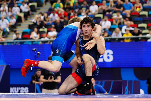 U17, U 17 Wrestling World Championships 65kg GR - Shamil Labazanov (RUS) df. Ibrahim Nasibov (UKR) *** U17 Wrestling World Championships, 65 kg Greco-Roman: Shamil Labazanov (RUS) defeated Ibrahim Nasibov (UKR) Copyright: xKostadinxAndonovx UWW-U17-WC-BAKU-2026