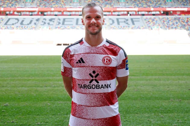 Düsseldorf , Deutschland, 3. Fussball Bundesliga Saison 2026 2027 Eric Hottmann ; Fortuna Düsseldorf 1895 ; 3.Liga, Porträttermin 2026 2027, *** Düsseldorf, Germany, 2026–2027 Bundesliga Season, Eric Hottmann, Fortuna Düsseldorf 1895, 3. Liga, Photo Shoot 2026–2027,