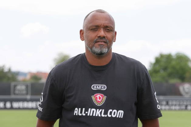 28.07.2026, xtgx, Fussball 2. Bundesliga, SG Dynamo Dresden Fototermin emspor, v.l. Torwarttrainer David Yelldell Porträttermin Dresden *** July 28, 2026, xtgx, Soccer 2. Bundesliga, SG Dynamo Dresden Photo Shoot for emspor, from left: Goalkeeper Coach David Yelldell, Portrait Session in Dresden