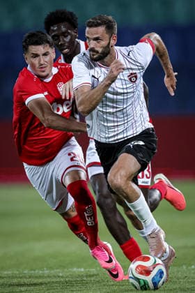 Football - UEFA Conference League - Second qualifying round - FC CSKA 1948 - FC Spartak Trnava - 28.07.2026 Brian Sobrero and Erik Sabo Copyright: xYulianxTodorovx
