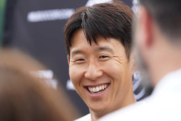 Son Heung-min of the Major League Soccer MLS, Fussball Herren, USA All-Star team speaks at a press conference, PK, Pressekonferenz in Charlotte, United States, 28 July 2026. The 2026 All-Star Game between MLS and Liga MX All-Stars will be played on July 29, 2026, at Bank of America Stadium. Friendly Match: MLS vs. Liga MX All-Stars !ACHTUNG: NUR REDAKTIONELLE NUTZUNG!  Copyright: xKennethxFernándezx AME3726 20260728-55021015389_1