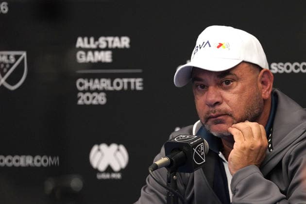 Liga MX coach Antonio Mohamed reacts during a press conference, PK, Pressekonferenz in Charlotte, United States, 28 July 2026. The 2026 All-Star Game between MLS, Fussball Herren, USA and Liga MX All-Stars will be played on July 29, 2026, at Bank of America Stadium. Friendly Match: MLS vs. Liga MX All-Stars !ACHTUNG: NUR REDAKTIONELLE NUTZUNG!  Copyright: xKennethxFernándezx AME3712 20260728-55021015394_1
