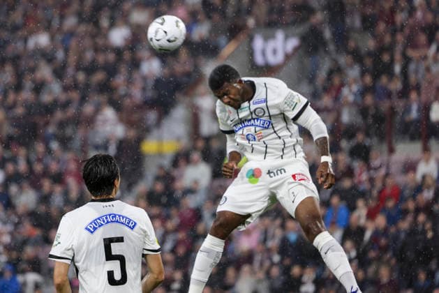 SOCCER - UEFA CL, Hearts vs Sturm EDINBURGH,SCOTLAND,28.JUL.26 - SOCCER - UEFA Champions League, qualification, Heart of Midlothian FC vs SK Sturm Graz. Image shows Jeyland Mitchell (Sturm).  GEPAxpictures xMatthiasxTrinkl