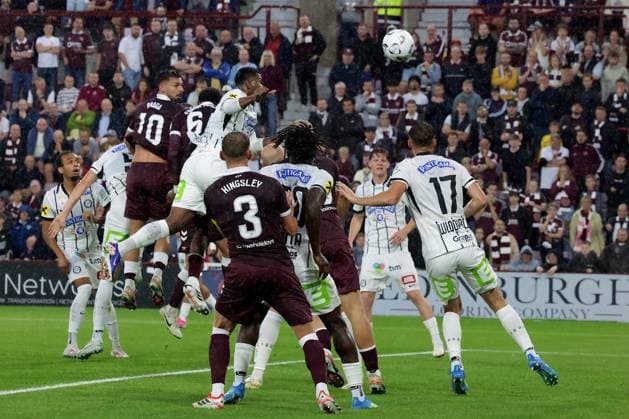 UK: Heart of Midlothian v SK Sturm Graz - Champions League 2nd Qualifying Round at Tynecastle Park in Edinburgh , Scotland on 28 July 2026 Heart of Midlothian v SK Sturm Graz - Champions League 2nd Qualifying Round at Tynecastle Park in Edinburgh , Scotland on 28 July 2026 Claudio Braga of Hearts heads towards goal Edinburgh Tynecastle Park Scotland Copyright: xJamesxChristiex