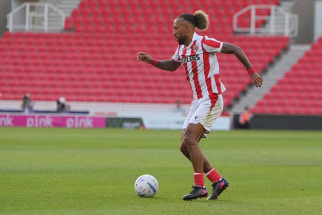 Stoke City v Everton, Pre-Season Friendly Sorba Thomas of Stoke City during the Pre-Season Friendly match between Stoke City and Everton at the Bet365 Stadium, Stoke-on-Trent, UK on 28 July 2026. Stoke-on-Trent Bet365 Stadium Staffordshire UK Editorial use only , Copyright: xAlunxRobertsx PSI-24601-0046