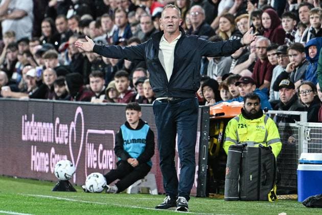 Heart of Midlothian v SK Sturm Graz UEFA Champions League Manager Wouter Vrancken of Heart of Midlothian during the UEFA Champions League Second Qualifying Round Second Leg match at Tynecastle Park, Edinburgh 28 07 2026 UK Newspapers OUT Copyright: xJamiexJohnstonx FIL-23685-0169